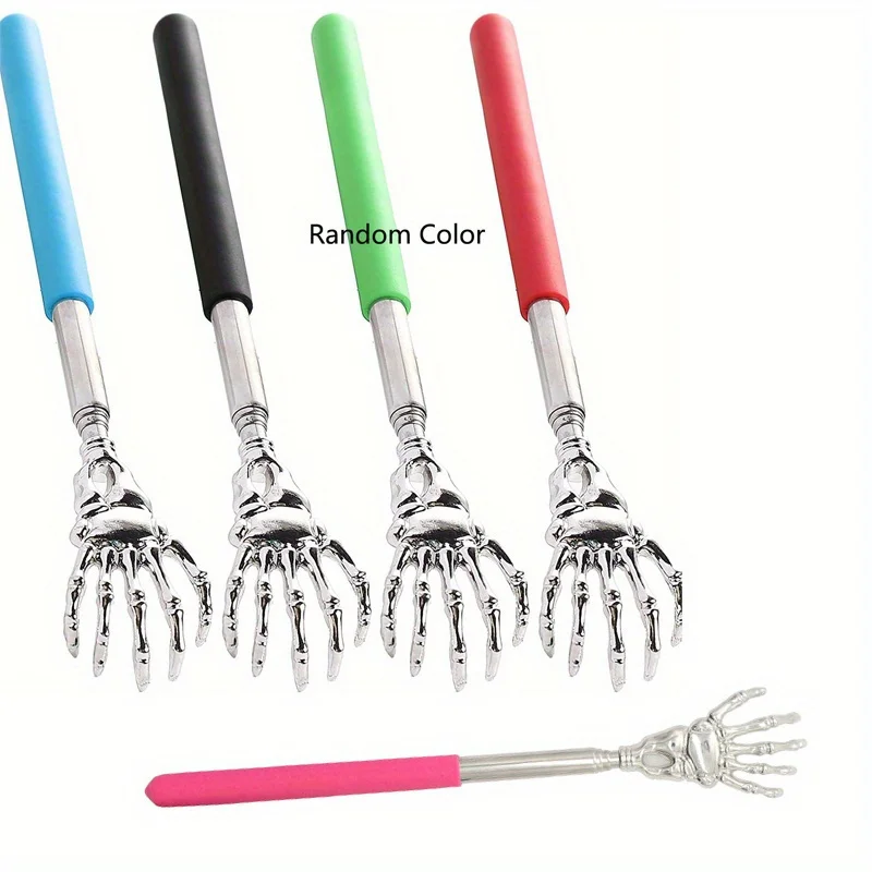1pc Portable Stainless Steel Telescopic Back Scratcher, 8.3‑22.8 Inch Extendable with Comfort Grip, Random Color for Elderly
