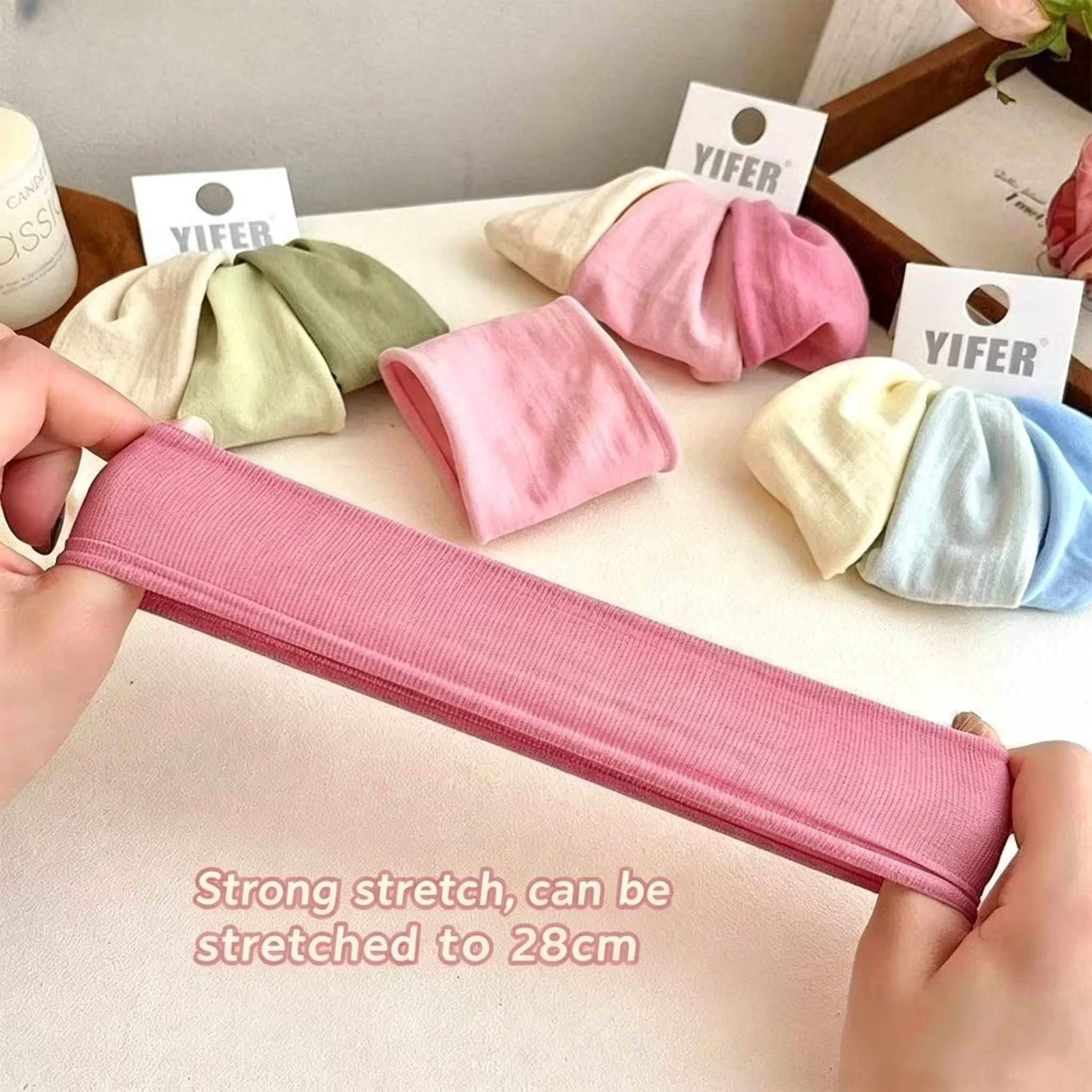 New Arrival Wide Ultra-Soft Facial Mask Fabric Hair Tie, Gentle No-damage Hair Band, Lovely Ladies Ponytail Elastic, Durable Hai