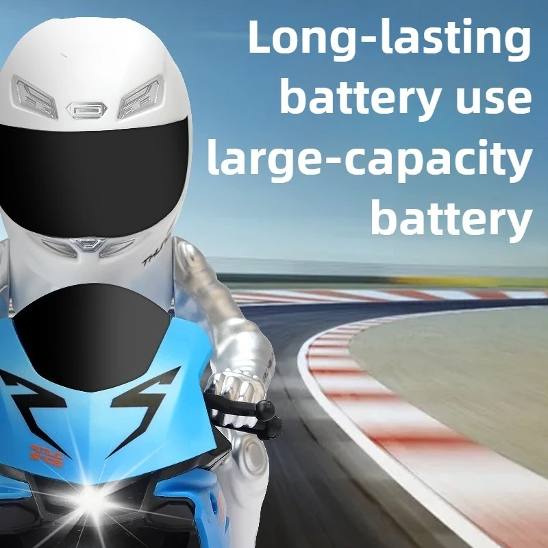 RC Car High Speed Stunt Off-road Metal Motorcycle Electric Remote Control Model Drift Motorcycle with Light Sound Toy Gift