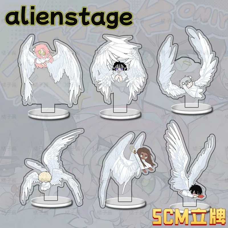 6Pcs/Set Angel Wings Alien Stage Mizi Sua Till Ivan Hyuna Luka Acrylic Stand Q Version Figure Display ALNST Anime Collection