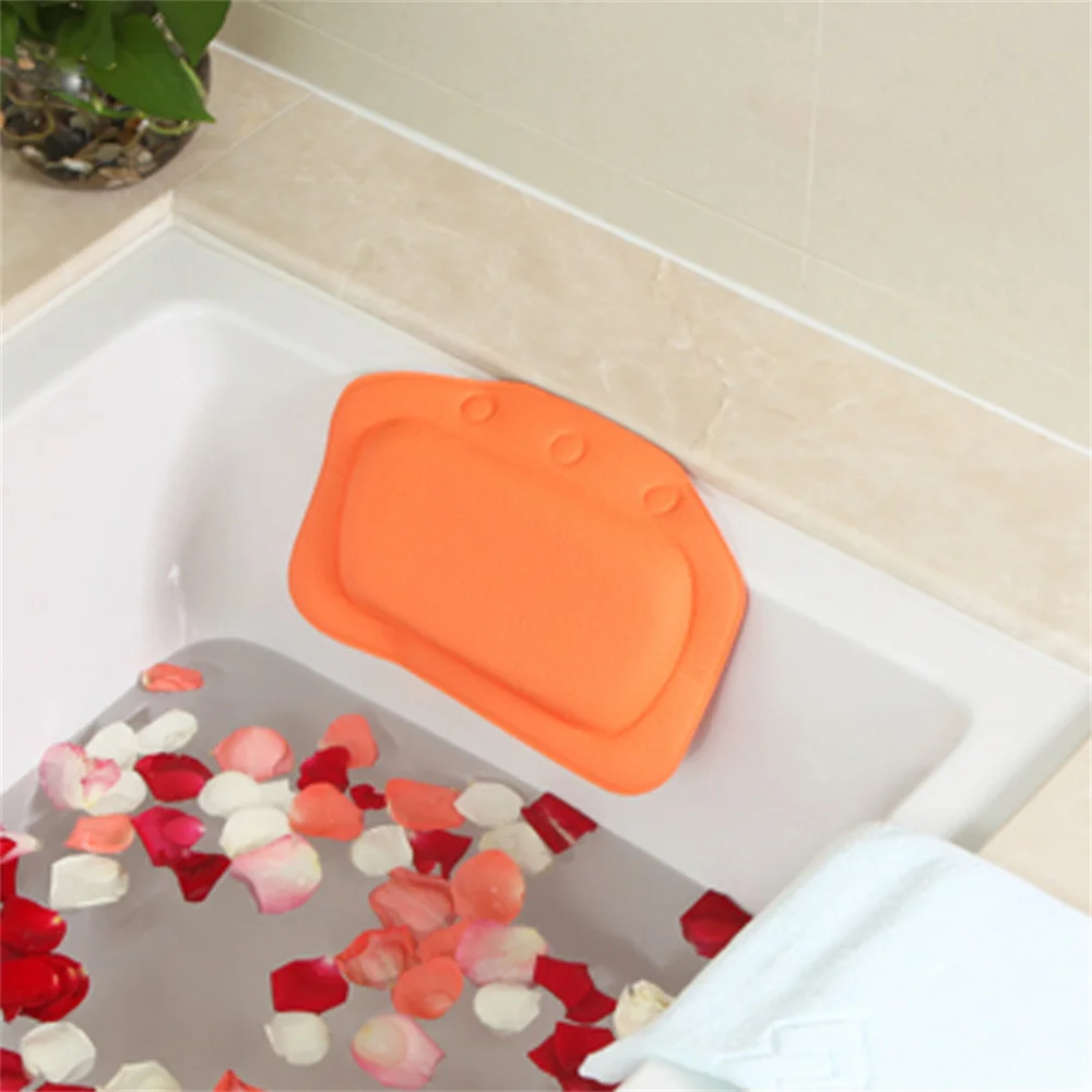 Soft Portable Bathtub Bath pillow Pillow Headrest Waterproof With Suction Cups PVC Bath Pillows Cushion Head Neck Rest Pillows