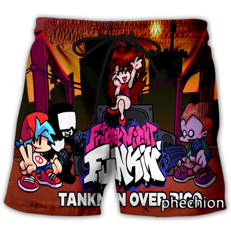 

phechion New Fashion Men/Women Game Friday Night Funkin 3D Print Casual Shorts Novelty Streetwear Men Loose Sporting Shorts L99