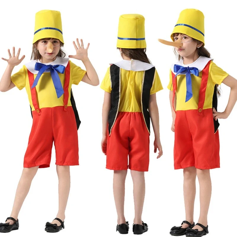 

Pinocchio Cosplay Birthday Boys Girls Party Clothes Kids Cartoon Character Rolecosplay Halloween Funny Costume wx,3;b'2.