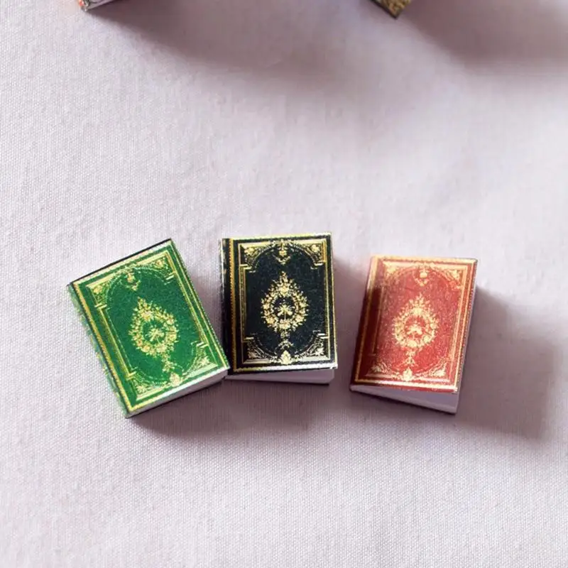 77JA 3PCS MINIATURES DOLLHOUSE Классическое мини -ноутбук Book