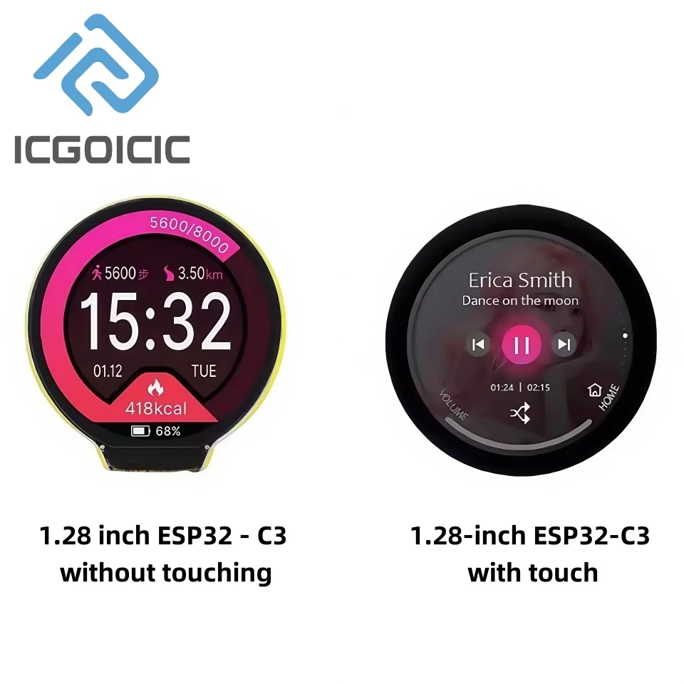 ESP32-C3 development board 1.28 inch circular LCD display touch screen with wifi Bluetooth-compatible module