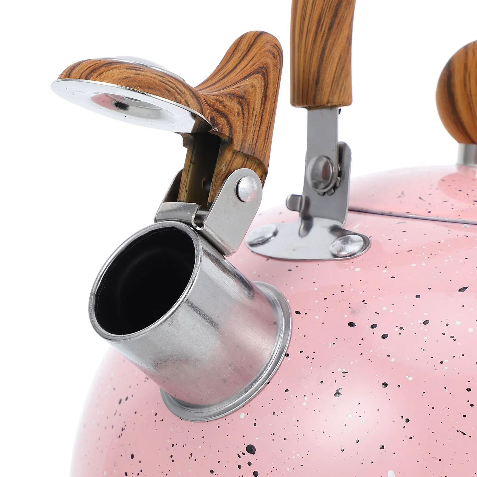 Stainless Steel Flat Bottom Whistling Tea Kettle Folding Handle Loud Alert Stove Top Teapot Boiling Water Home Dorm Camping