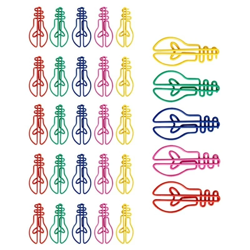 30 stcs lamp bol vorm papier clip 42 mm metalen paperclips kleurrijke bestandspapier klem kleine metalen bladwijzers clip voor