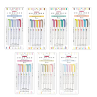 Japan ZEBRA Highlighter Pen New Colores Markers WKT7 Double-headed Pastel Colored Fluorescent Stationery Painting Art Supplies