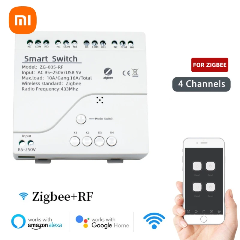 

Xiaomi Tuya Smart Remote Control Wireless Wifi Switch Module 14CH DC 7-32V 5V 12V 24V 220V RF Receiver Relay For Alexa DIY