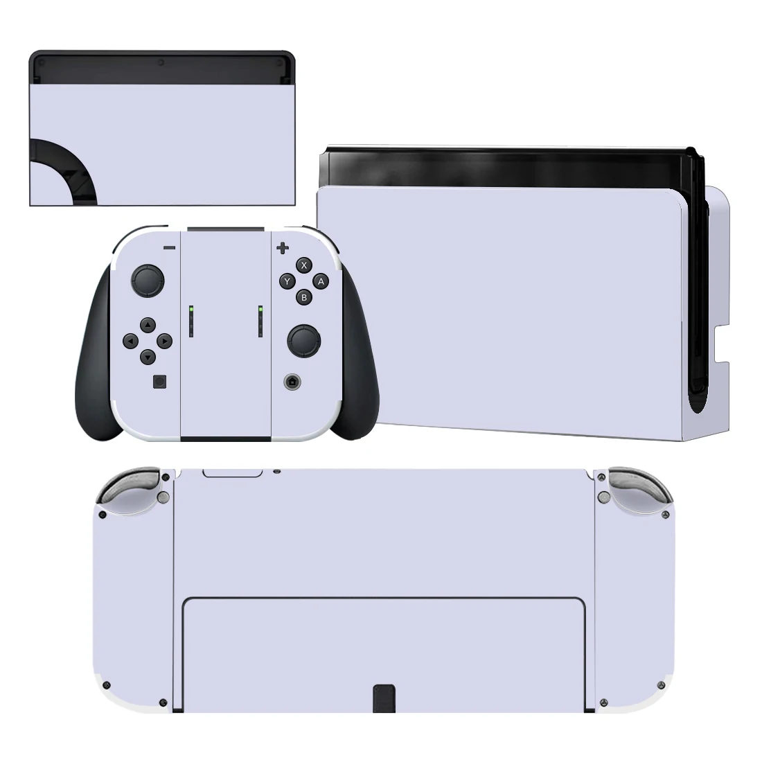 Calcomanía adhesiva de cubierta de piel de Color rosa púrpura puro para Nintendo Switch NS consola OLED Joy-con controlador Dock vinilo