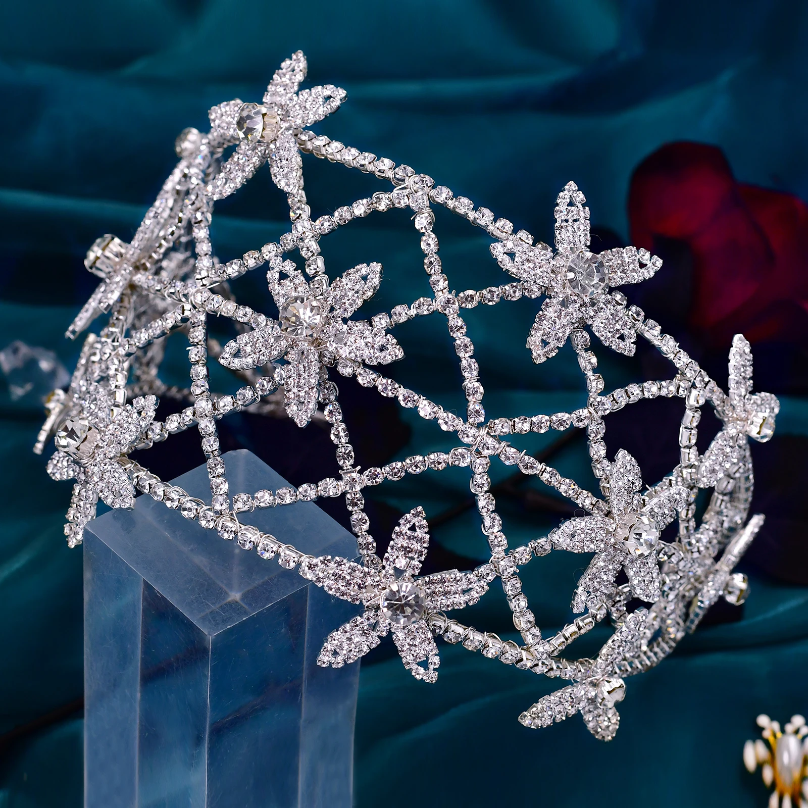 Tiaras nupciales para boda, pieza de pelo con diamantes de imitación brillantes, tocado de cristal, tocados de boda para novia, joyería para el cabello HP464