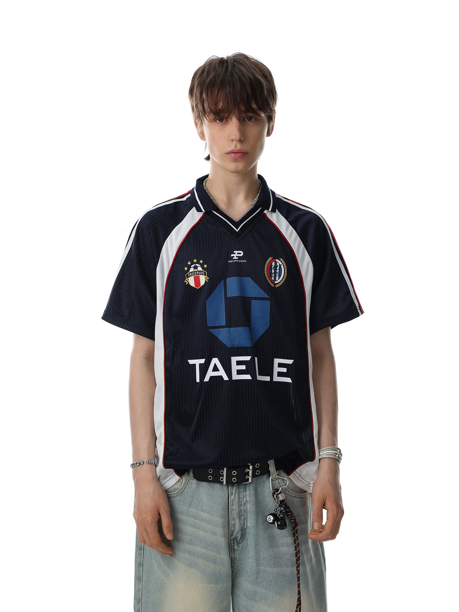Loose Fit American Retro College Style Printed Short Sleeve T-Shirt for Men MRNEARLY Breathable Polyester Skin-Friendly Summe...