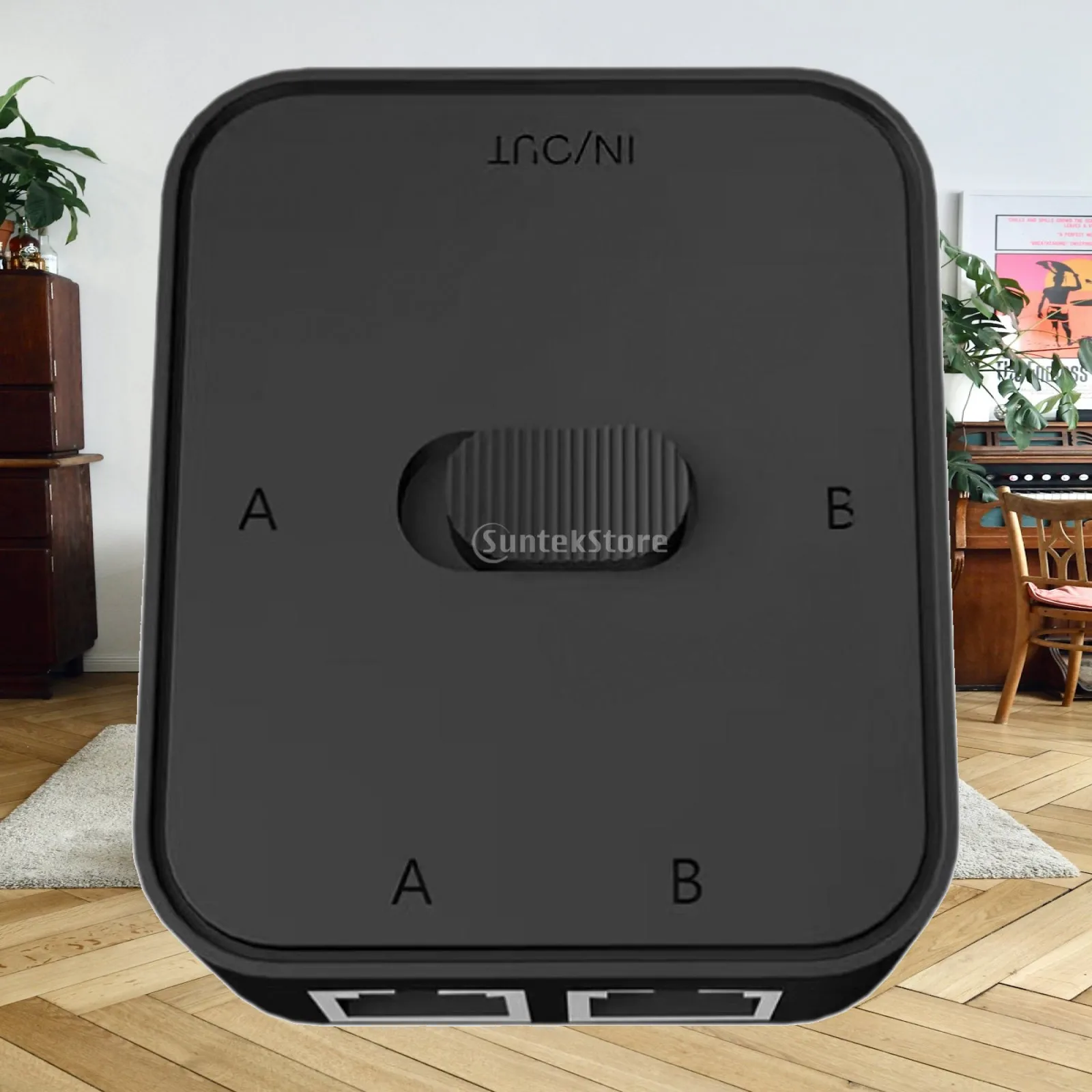 Mini Gigabit Network Switcher Multipurpose Plug and Play Key-press Switch Easy to Install Double Port Network Hub for Desktop