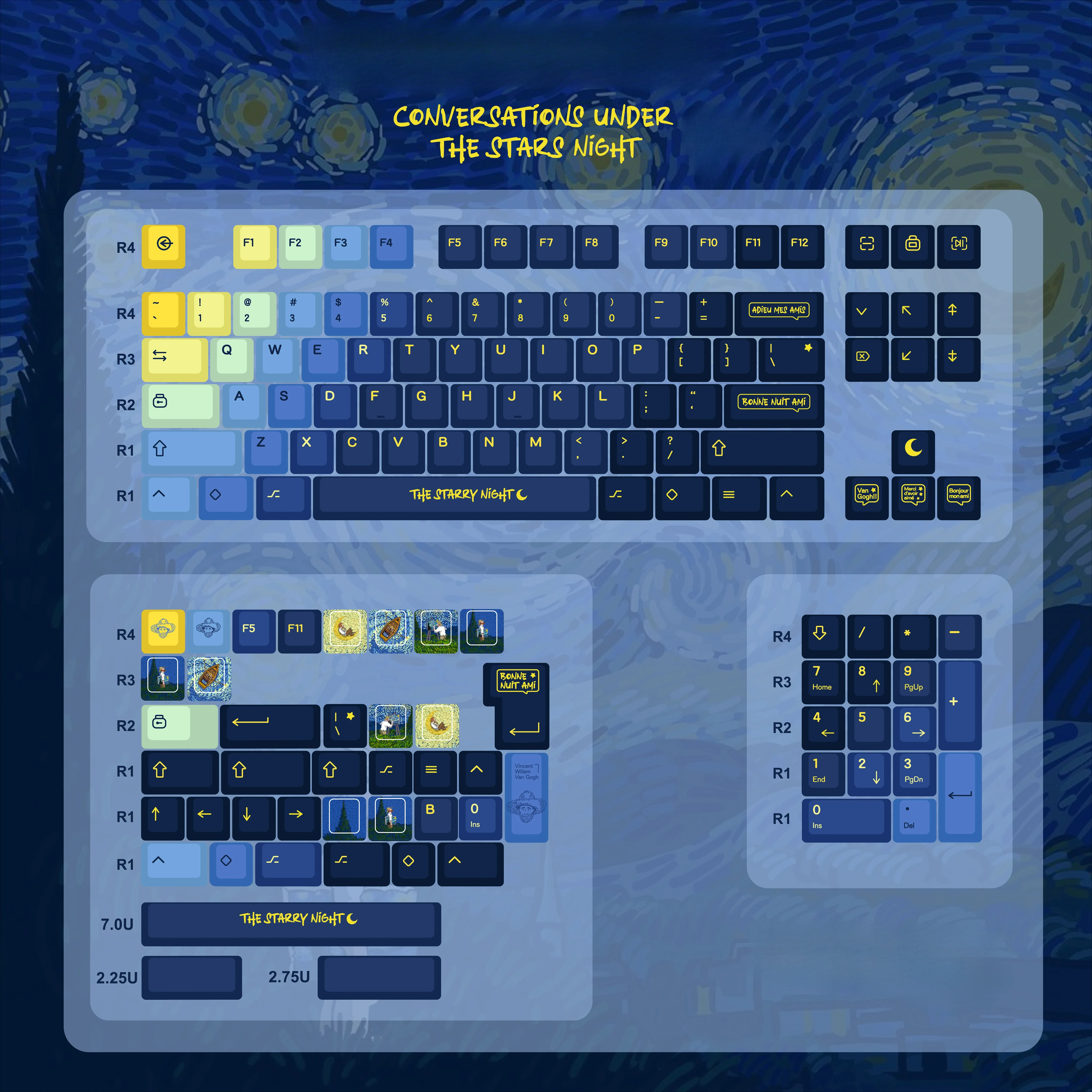 

Starry Sky Five Sides Sublimation 152 Keys JSA Height Original Keycap PBT Monochrome Keycap Rain 75