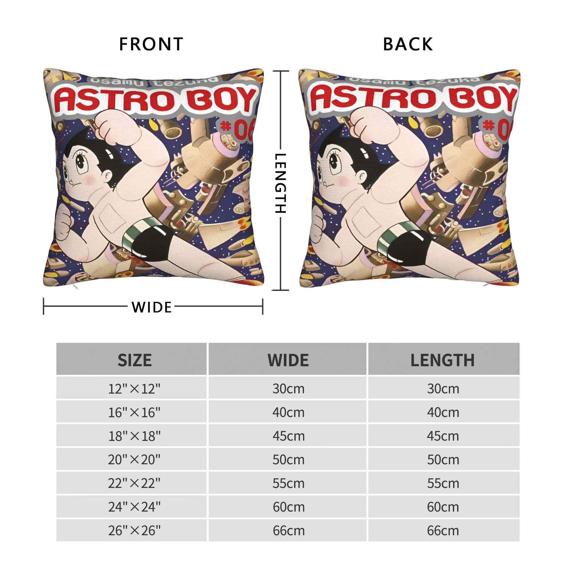 Astro Boy Manga Square Pillow Cases Anime Astroboy Cushion Covers Customized Polyester Decor Pillowcase for Home 18