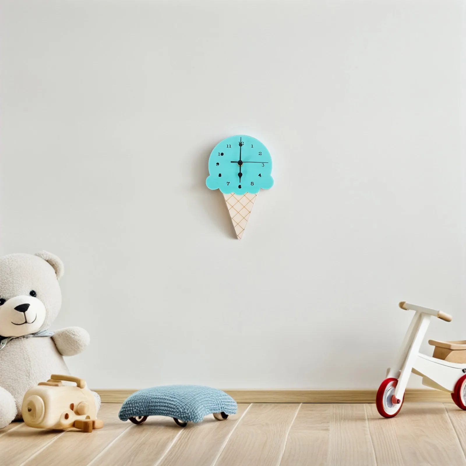 

Ice Cream Shaped Nordic Style Silent Mute Bedroom Cartoon Decorative Hanging For Playroom Home Kitchen Unique Design Cute