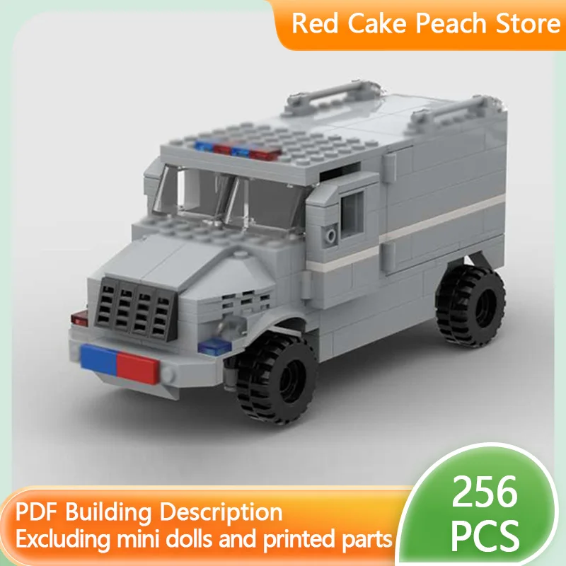 

Модель городской автомобиль MOC, строительные кирпичи, бронированный транспортный грузовик, модульная технология, детские праздничные подарки, сборка игрушек, костюм