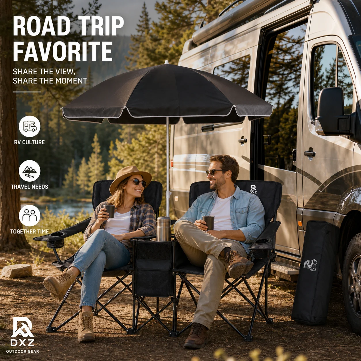 Double Seat Folding Camping Ch - Outdoor Camping Umbrella recension och pris