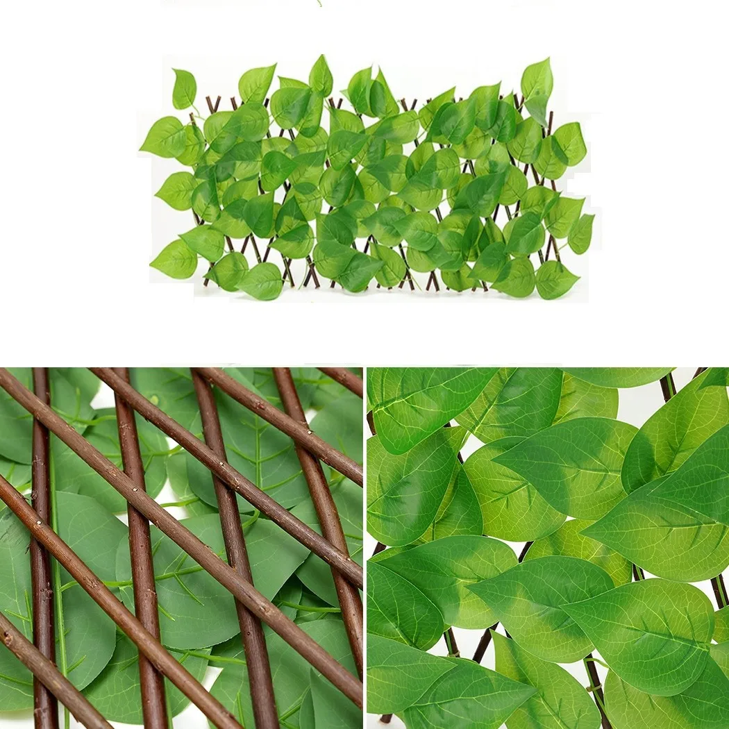 

Expanding Trellis Artificial Leaf Flower Garden Wall Leaf Wood Telescopic Fence For Garden Buildings