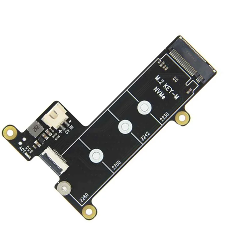 

A41Z-X1001 Плата расширения M.2 Nvme SSD для Raspberry Pi 5 PCIE к M.2 NVME SSD 2280 2242 2230 Адаптер