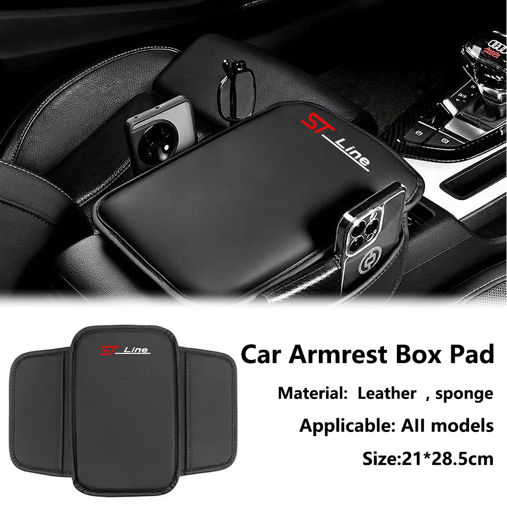 For Ford ST line Focus Explorer Fusion MK2 MK3 Mustang F150 MK7 Car Armrest Pad Center Console Arm Rest Box Cover Protective Mat