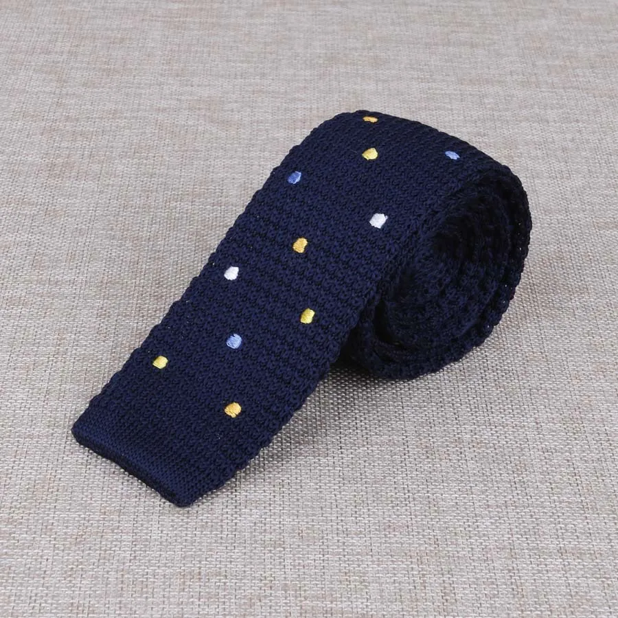Men\'s Suits Knit Tie Plain Necktie For Wedding Party Tuxedo Casual Dots Woven Skinny Gravatas Cravats Accessories 25colors