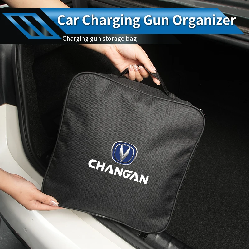Oxford Cloth Car Charging Gun Storage Bag Trunk Small Storage Bag For Changan CS75 CS35 CS15 CS95 RAETON CX70 CX20 CS15EV Alsvin
