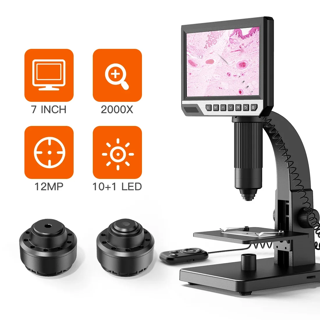 ALEEZI 315 digital magnifier 12MP 2000X laboratory inspection microscope with 7inch screen