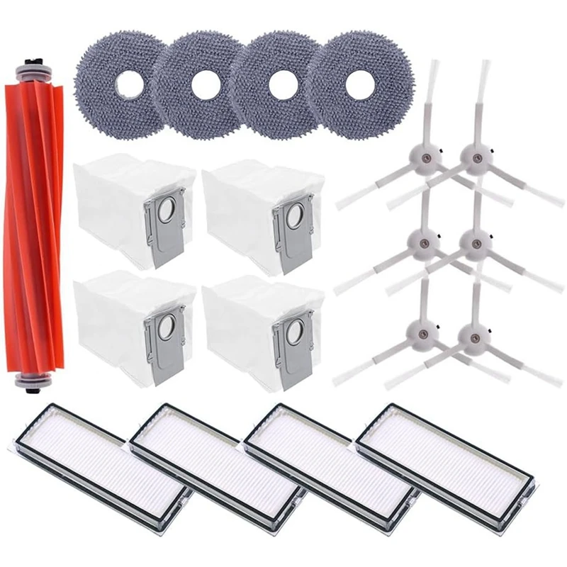 Kit d'accessoires pour aspirateur robot Roborock Qrevo Maxv, Qrevo S, Qrevo Pro, brosse latérale principale, filtre Hepa, tampon de vadrouille, sac à poussière