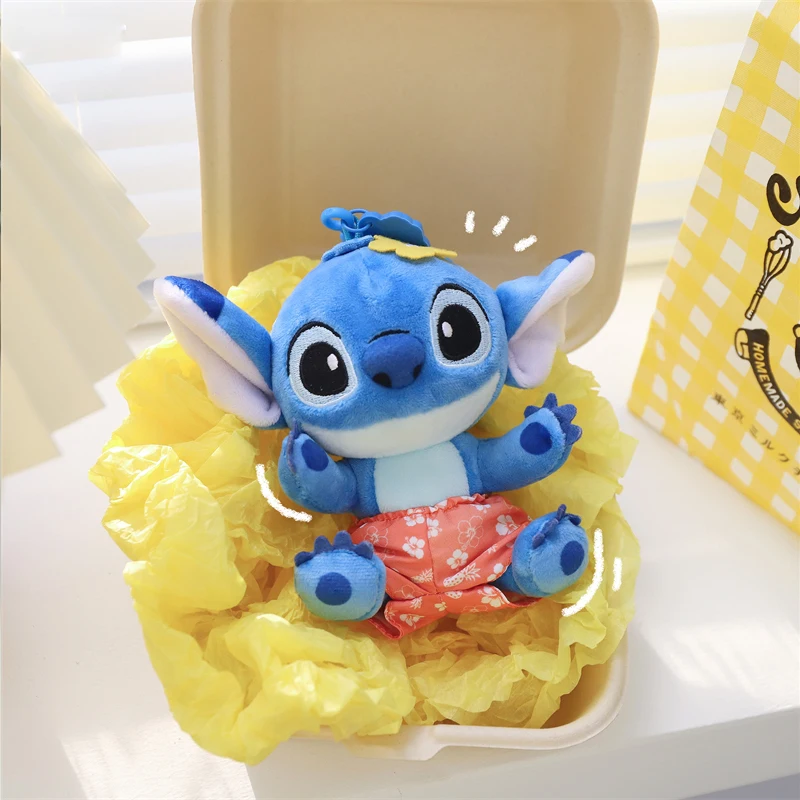 Potdemiel Disney Stitch wypchana pluszowa lalka dla dziecka plecak szkolny torba Kawaii Cartoon Anime brelok wisiorek akcesoria prezent