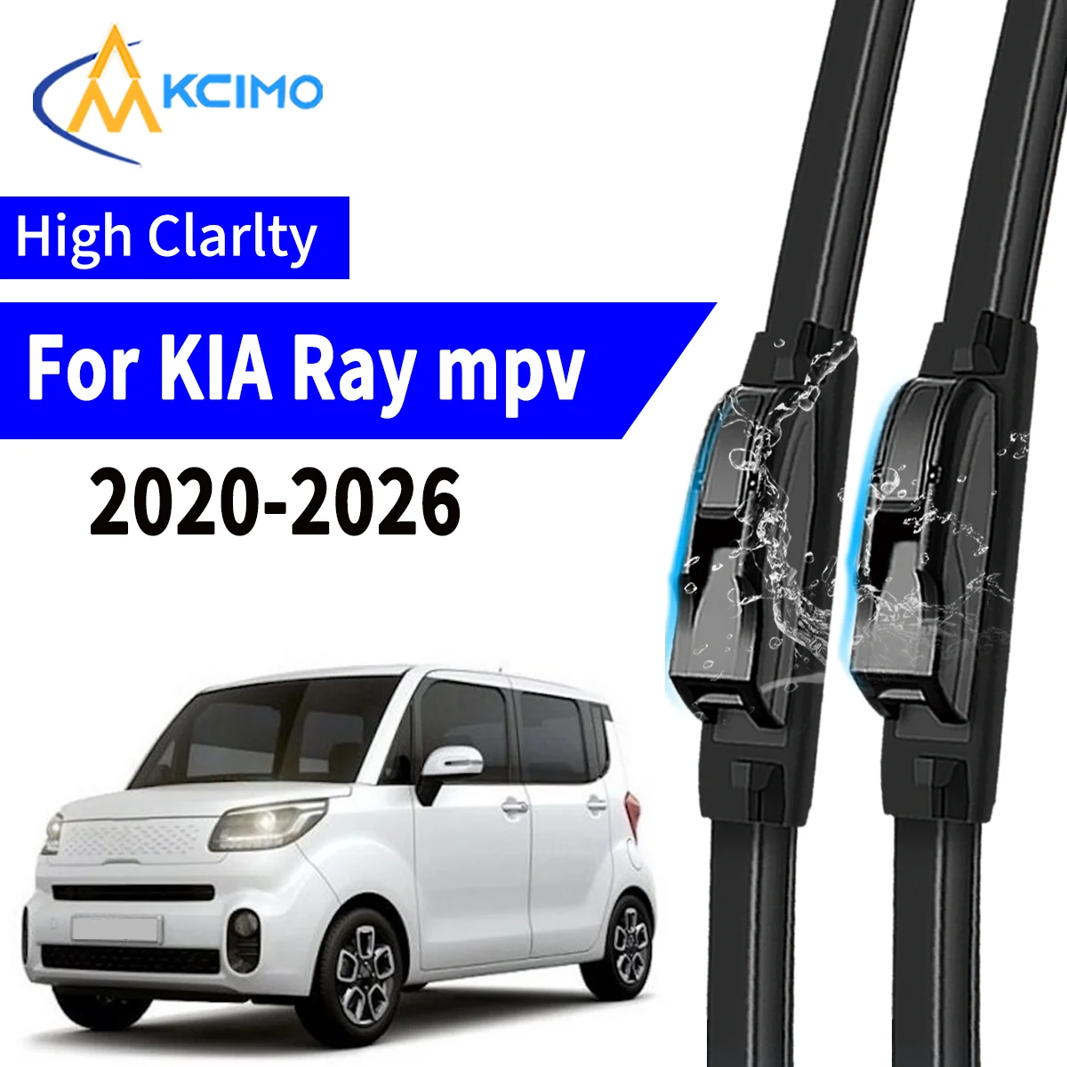 

2pcs Car Wiper For KIA Ray mpv 2020-2026 Front Windscreen Wiper Blade Silent Soft Rubber