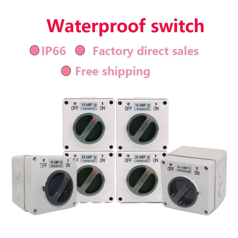 ip66 Outdoor waterproof switch pc plastic flame retardant material European standard outdoor power outlet garden bathroom