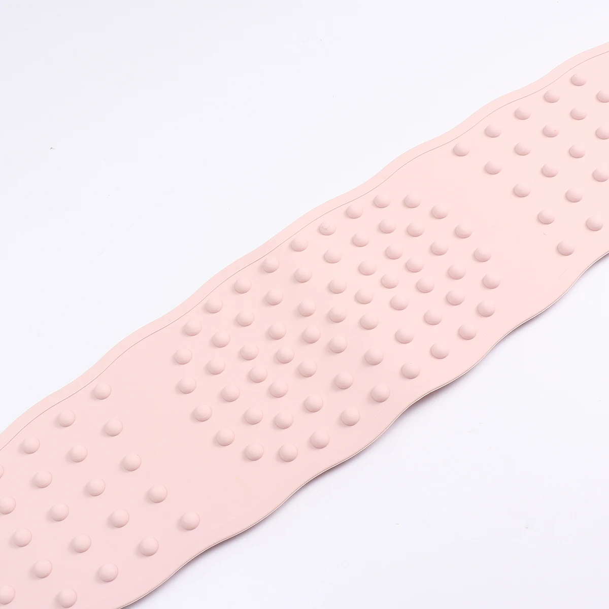 جهاز تنظيف الحمام الطويل باللون الوردي السميك لتقشير الجسم للاستحمام الخلفي، استخدم منشفة الطين المصنوعة من السيليكون، دش متين