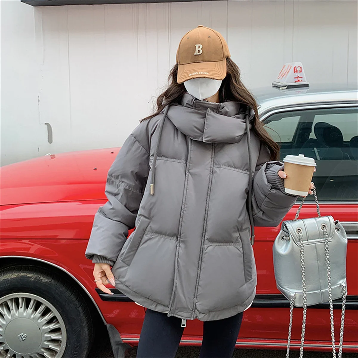 

Winter Warm Padded Jacket Coat 2025 New Women's Down Cotton Hooded Solid Thick Parka Waterproof Puffy Korean Fashion Outdoor