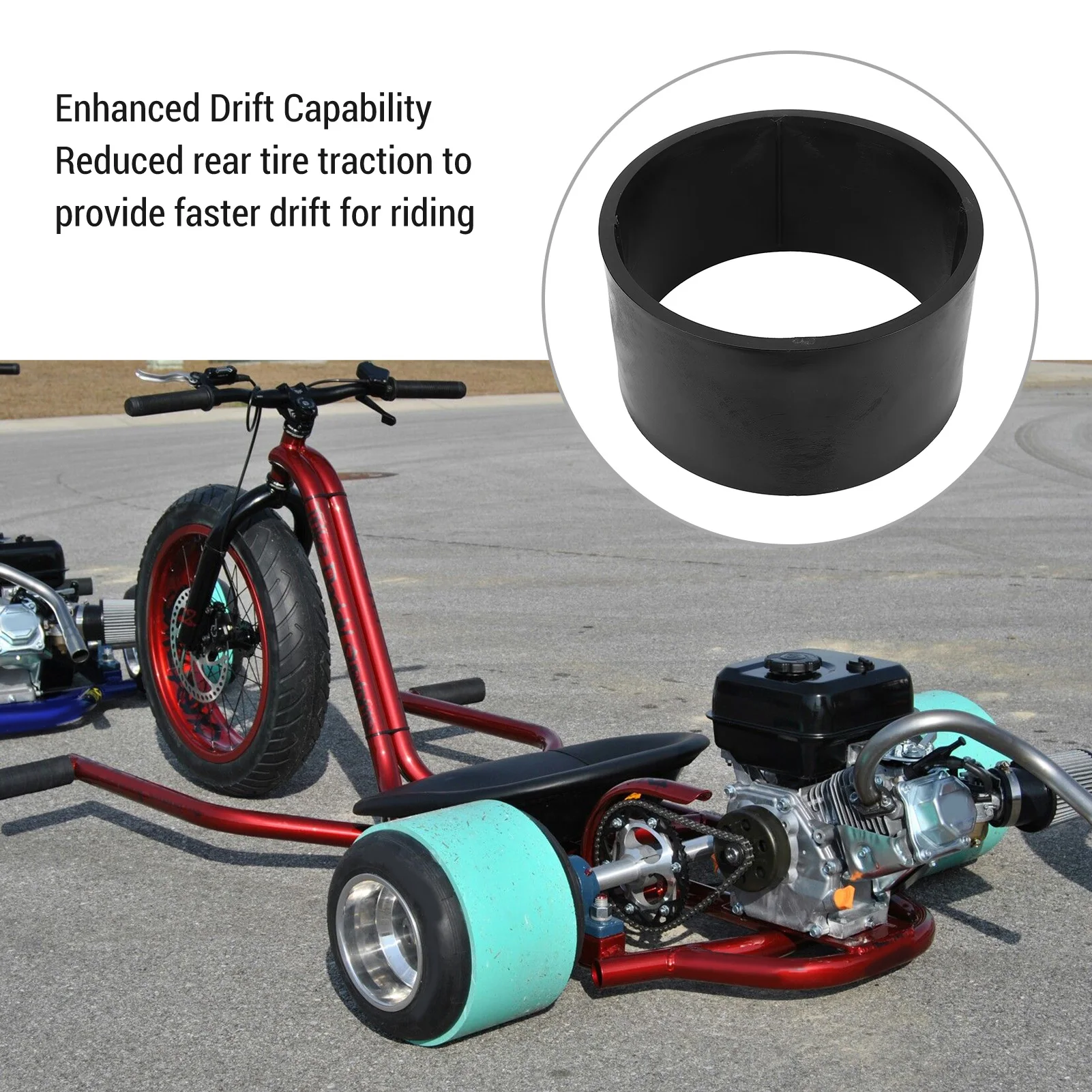 

Go Kart PVC Tire Sleeve Easy Installation Smoother Ride Sturdy 11x7.10-5 12mm Thick Go Kart Tire Sleeve for Drifting Scooter