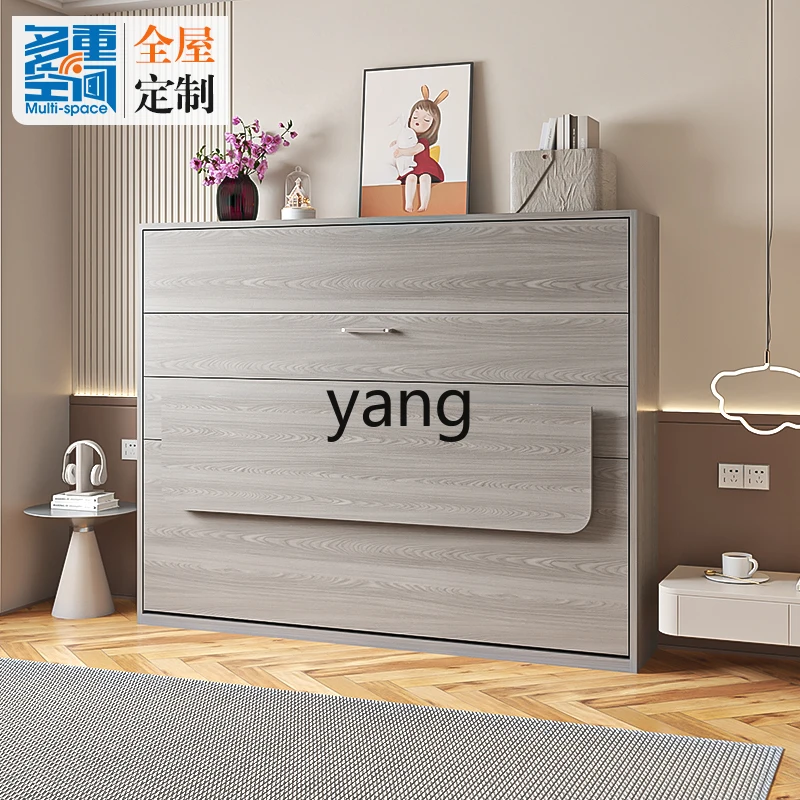 

LH cream log folding desk invisible bed, multifunctional rollover closet bed