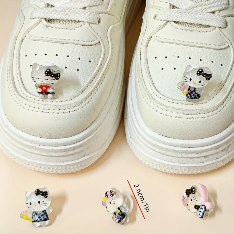 

5Pcs For Hello Kitty Cat Shoe Buckle Set For Sneakers, Sandals, And Boots - Cute Decorative Lace-Up Accessories Xmas Gifts ﻿