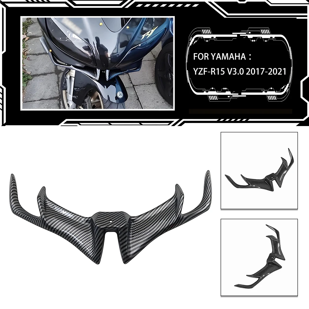 Motorcycle Modification for Yamaha YZF-R15 V3.0 2017-2021 Beak-style Windshield Shark Fin Intake Wing Lower Lip Windshield