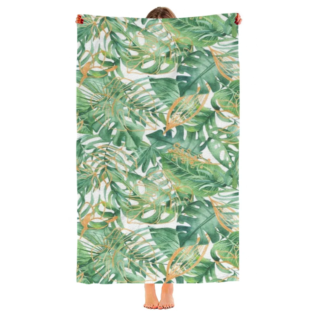 

Tropical Rainforest Beach Towel Poncho Bathing Towels Cover-ups Quick Dry Sand Free Yoga Spa Gym Pool