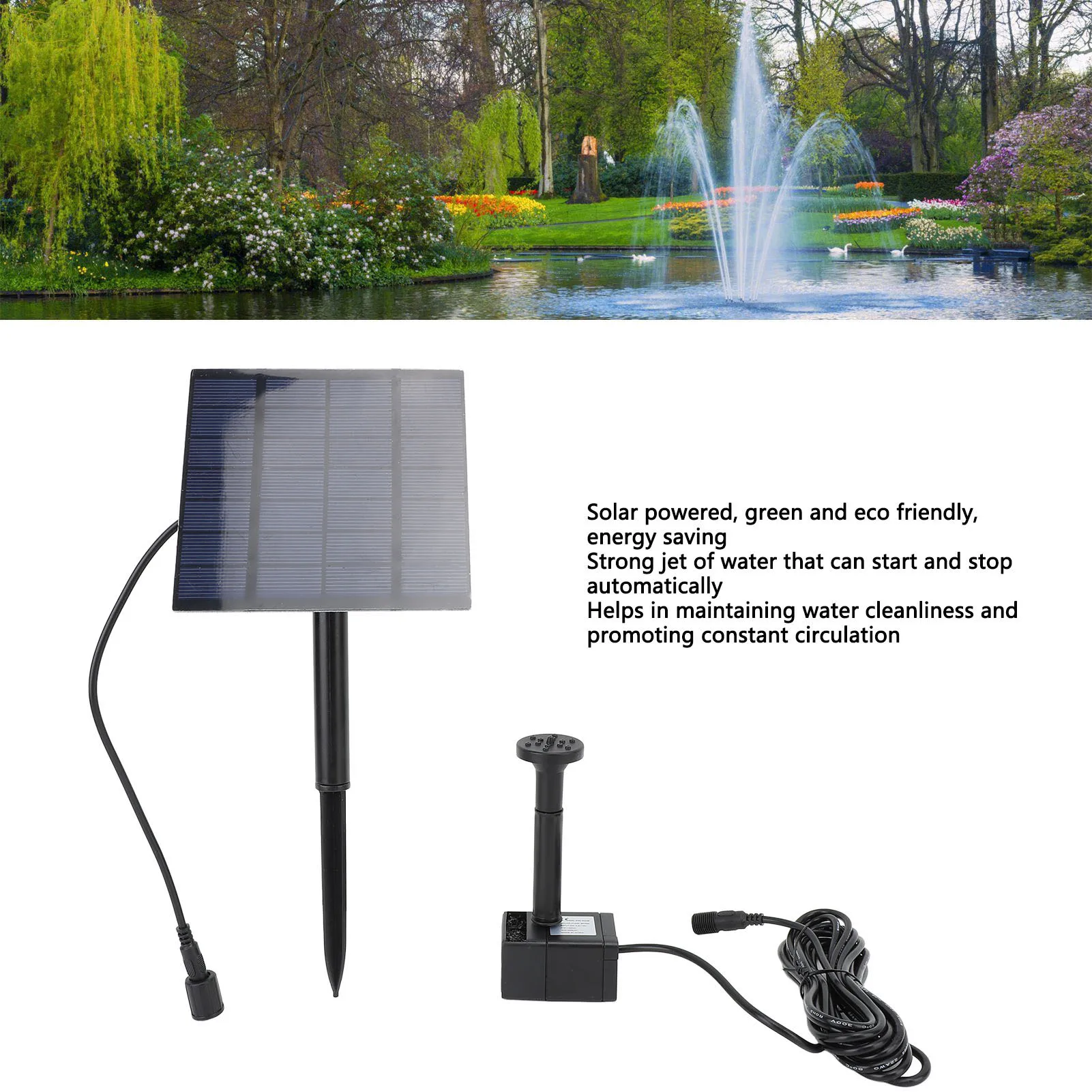 

ZK20 Solar Powered Water Pump Kit Powerful Jet Watering Pond Pump for Bird Bath Garden Backyard Pool Fish Tank