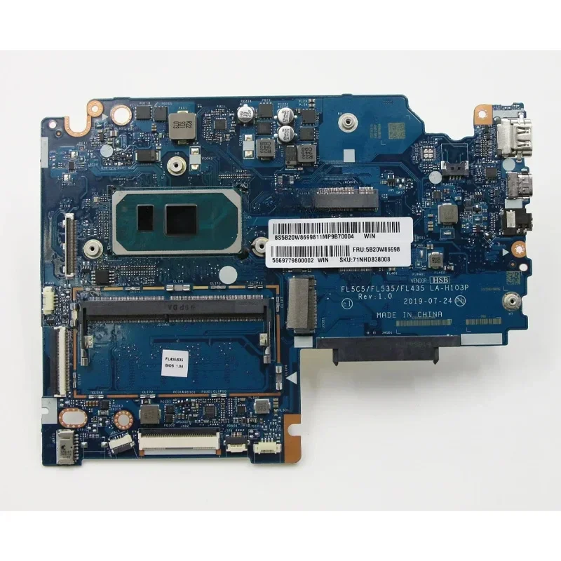 For Lenovo Ideapad S340-14IIL I5-1035G1 UMA 4G Laptop Motherboard Notebook Mainboard Accessories 100% test OK 5B20W86998