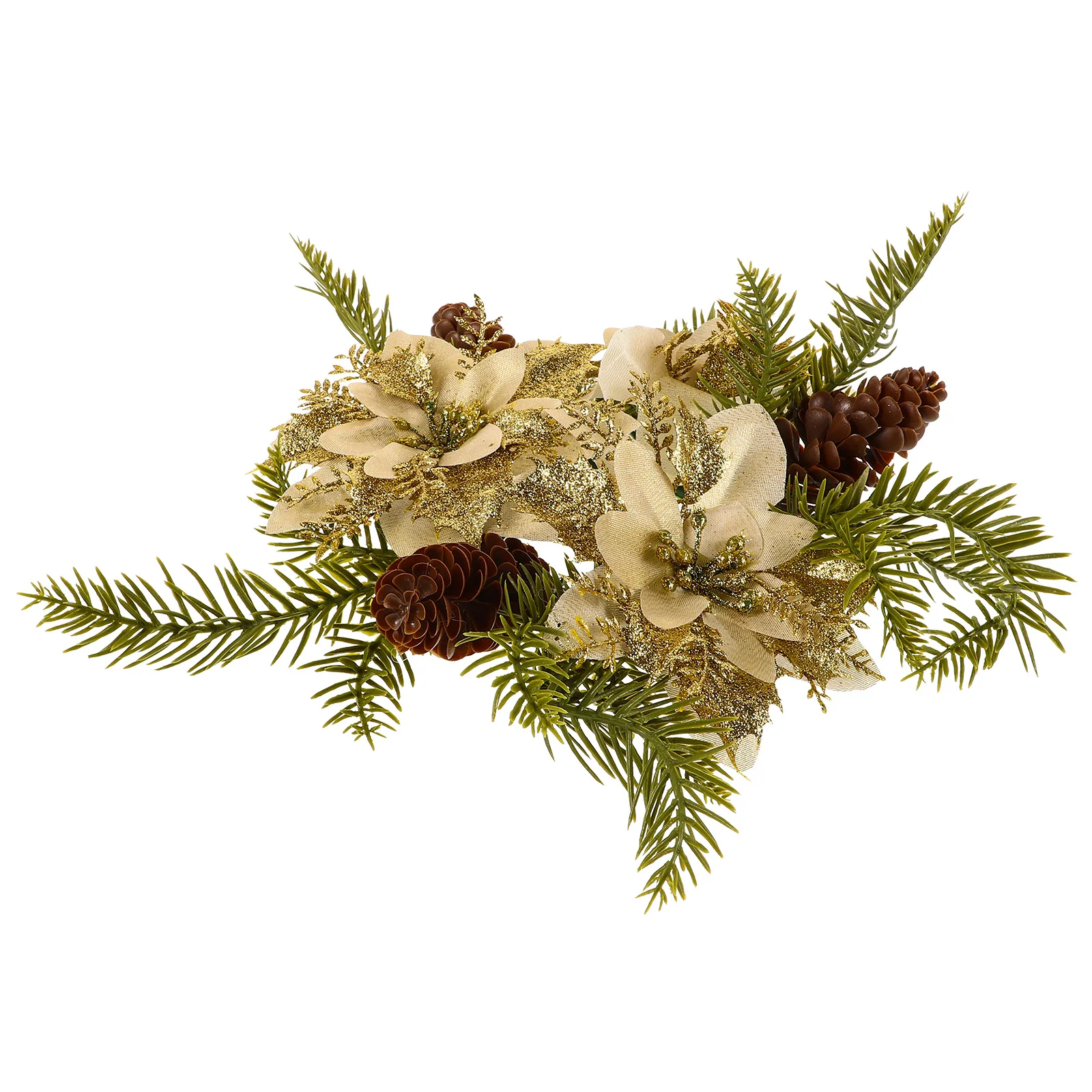 

1pcs Christmas Flower Ring Festive Table Centerpiece Decoration Wreath Table Xmas Rings Party Rings