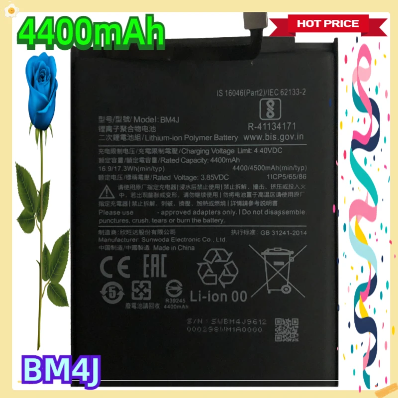 For Xiaomi Redmi Note 8 Pro 4400MAH BM4J M1906G7I M1906G7G Replacement Battery 5pcs