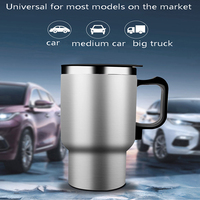 12V 450ml Stainless Steel Vehicle Heating Cup Electric Heating Car Kettle Coffee Heated Mug USB Heating Mug Thermos Cup