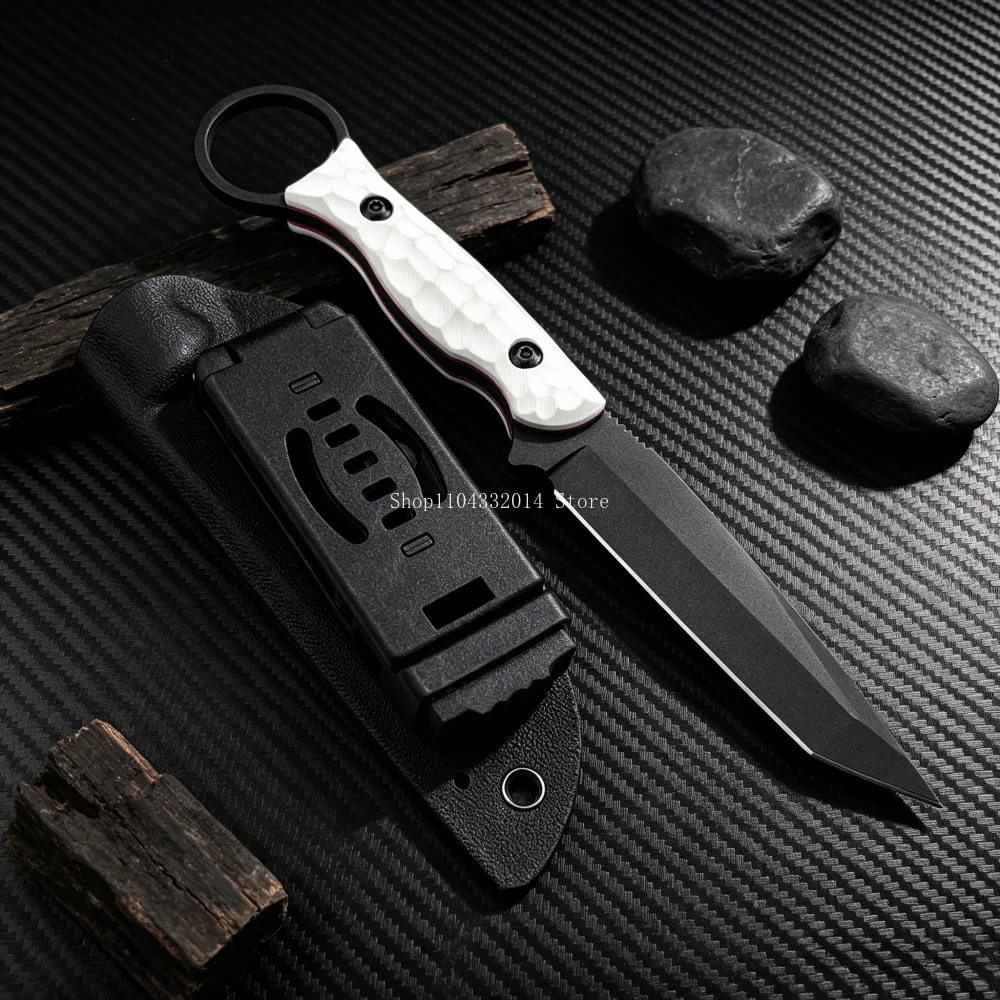 EDC Outdoor-Camping-Messer für Wildnisaktivitäten, Praktisches Multitool für Wandern und Picknick, Obstmesser mit K-Scheide als Geschenk