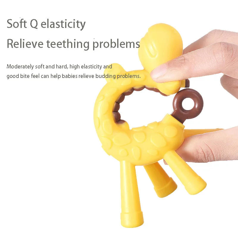 1PCS Baby Silicone Teething Training Toothbrush BPA Free Giraffe Shape Safe Toddle Teether Chew Toys Teethers Soothe Babies Gums