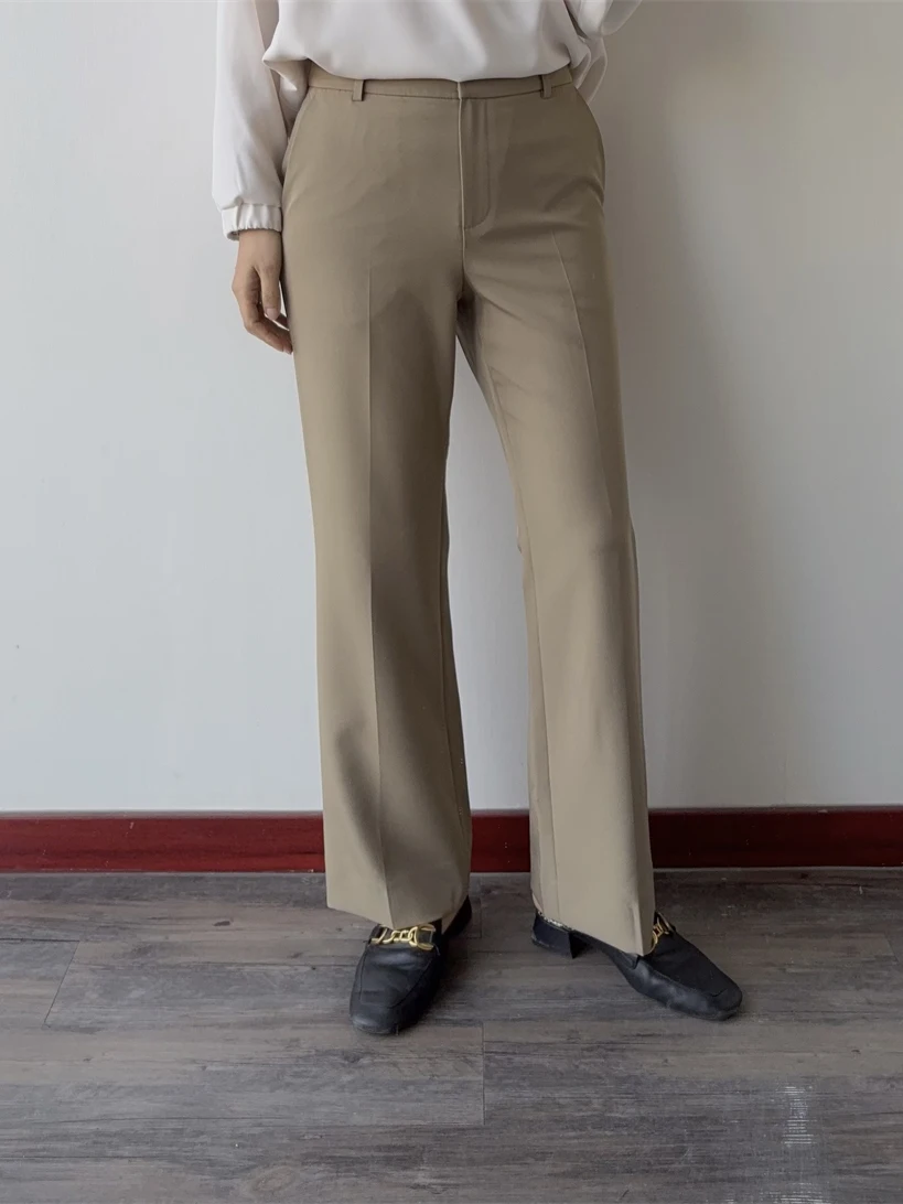 

High Waist Suit Pants Commute Style Women's Professional Fashion Spring Autumn Straight Leg Trousers Slimming Effect