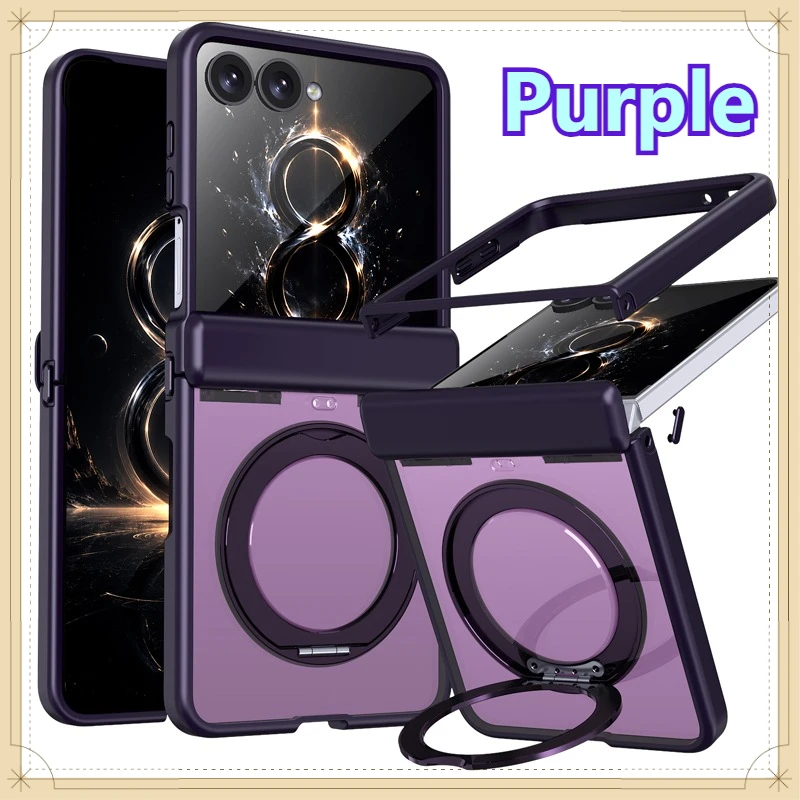Case For Samsung Galaxy Z Flip 8 / 7 ELVEV Matte Hard PC + Soft TPU PC Hinge Rotating Magnetic Phone Cover