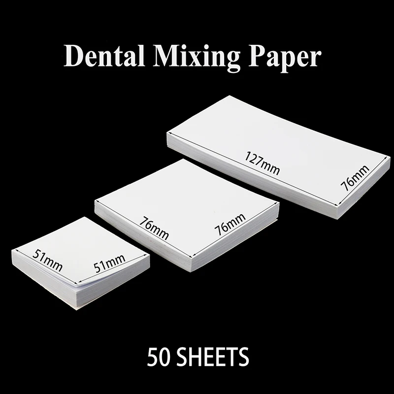 50pcs Cement Mixing Pad Paper Dental Disposable Mixing Paper Dentistry Tools Denture Lab Tool Material