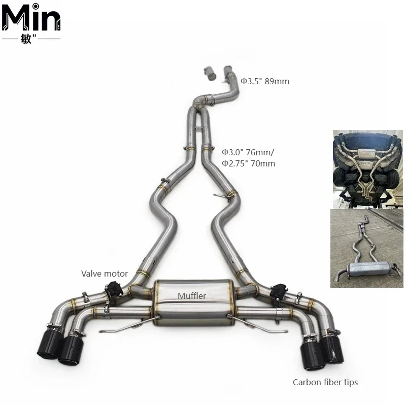 Stainless Steel Catback Muffler Exhaust System for G20 M340 M340i G22 M440 M440i 3.0T 2019-2023 Racing Exhaust